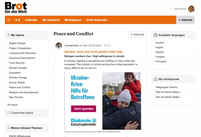 Brot für die Welt-Extranet